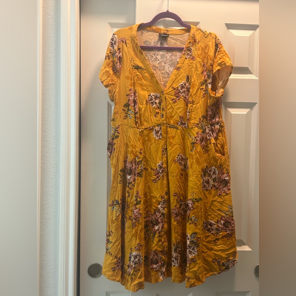 Torrid Yellow Floral Blouse